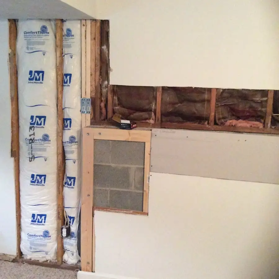 Wall insulation replacement during Structural Drying in Schuyler Falls